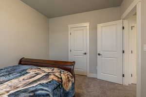 Bedroom with carpet