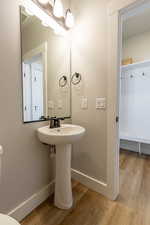 Bathroom featuring wood-type flooring