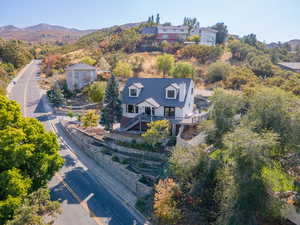 Drone / aerial view with a mountain view