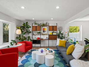 Living room featuring hardwood / wood-style floors