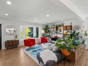 Living room featuring light wood-type flooring