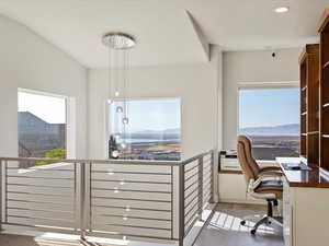 Loft Office featuring a mountain view