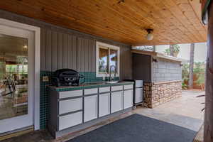 View of patio featuring sink