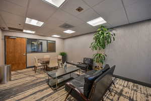 Community library and seating area.