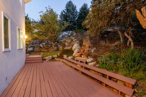 View of wooden deck