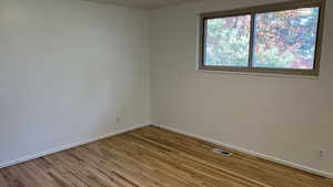 Spare room featuring light hardwood / wood-style flooring and a healthy amount of sunlight