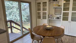 Dining area featuring wood-type flooring