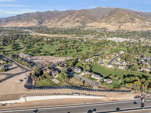 Drone / aerial view with a mountain view