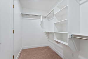 Walk in closet with built in shelving