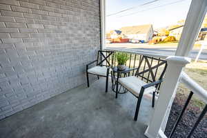 Balcony featuring a porch