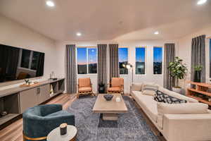 Living room featuring light wood-type flooring