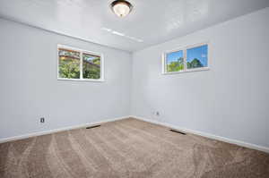 View of carpeted spare room