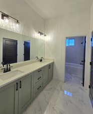 Master Bath. Bathroom with vanity and tiled shower / bath