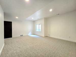 Large Downstairs bedroom with a walk-in closet, under stairs storage, and cold storage entrance.