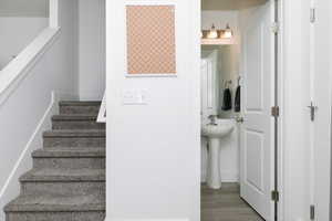 Stairway with wood-type flooring