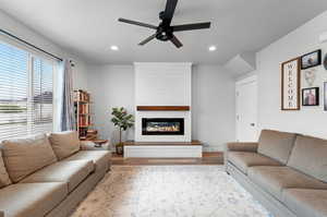 Main level family room off kitchen and dining room