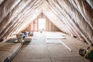 View of unfinished attic