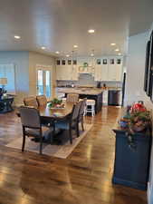 Dining space featuring dark hardwood / wood-style floors