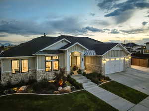 Craftsman inspired home with a garage