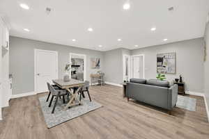 Dining room featuring light hardwood / wood-style flooring