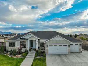 Craftsman-style house with a garage