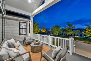 Wooden deck with outdoor lounge area