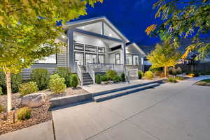 View of front of home with a porch