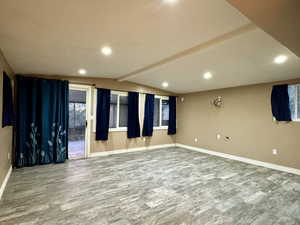 Family room with walk-out to enclosed patio