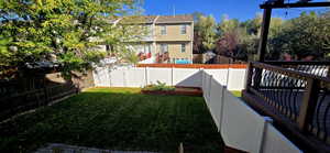 Nice back yard fully fenced with nice Garden area. Yard gets lots of shade.