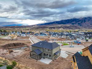 Aerial view featuring a mountain view