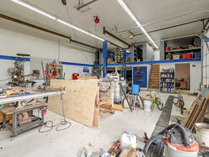 Outbuilding inside view with two large lofts