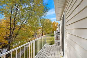 View of wooden deck