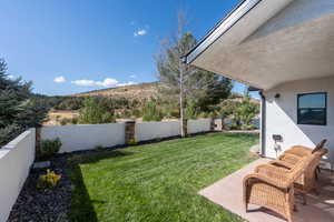 View of yard with a patio