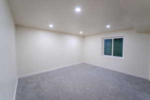 View of carpeted spare room