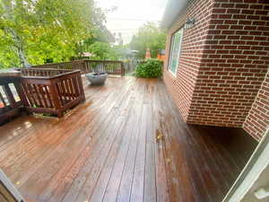 View of wooden deck