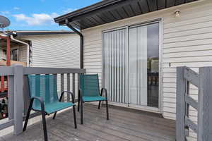 View of wooden deck