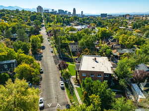 Bird's eye view featuring a mountain view