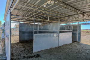 View of horse barn