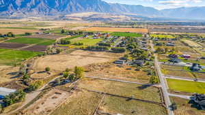 Bird's eye view featuring a mountain view and a rural view