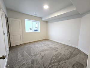 View of carpeted spare room