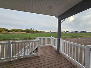 Wooden terrace with a rural view