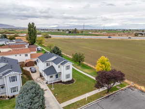 Aerial view featuring a rural view