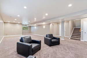 View of carpeted living room