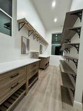 Mudroom featuring light hardwood / wood-style floors