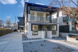 Modern home with a balcony