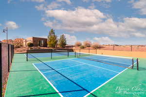 View of tennis court