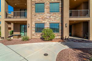 Exterior space with a balcony