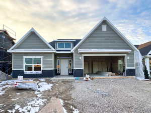 View of front facade with a garage