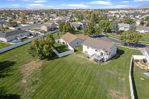 Aerial view featuring a mountain view