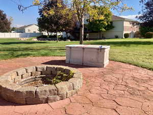 View of patio / terrace featuring a fire pit